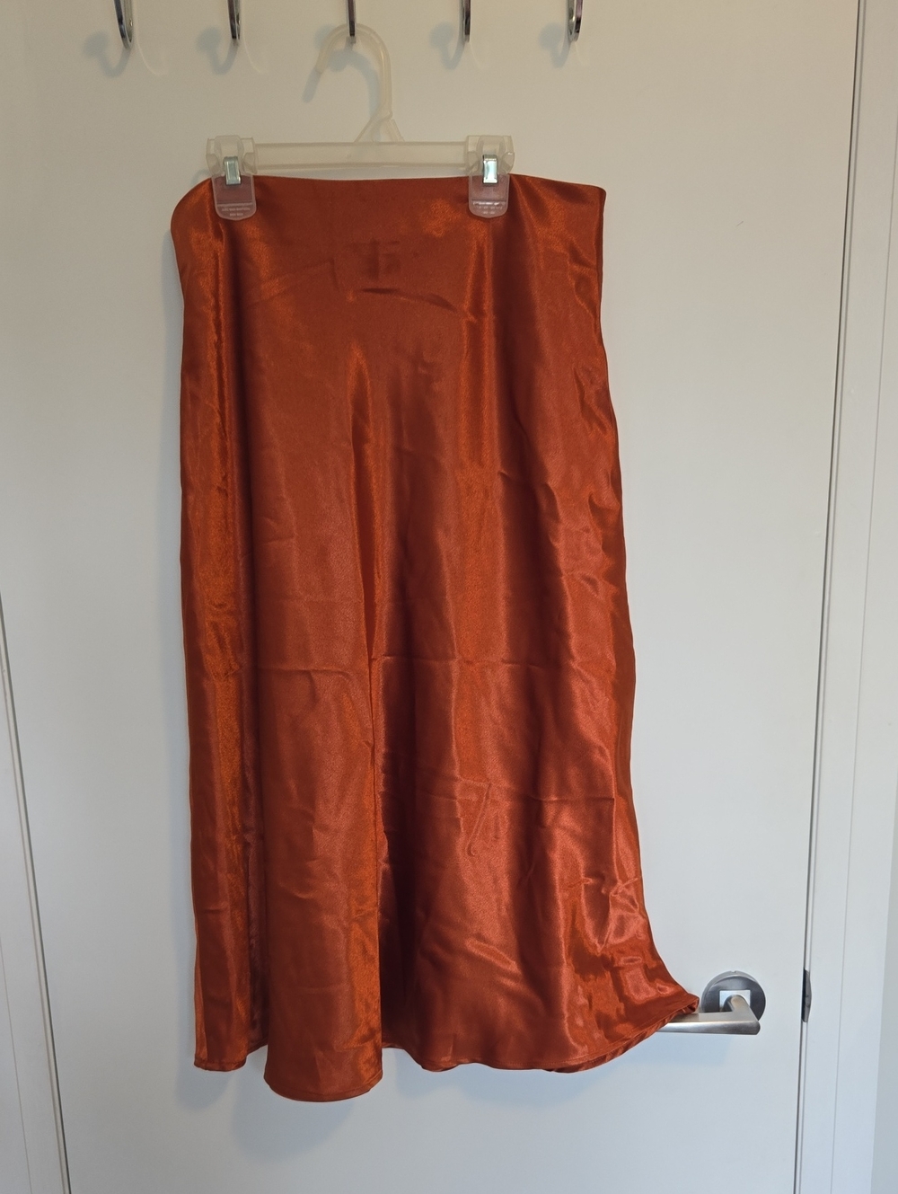 3/$10SHEIN Satin Maxi Skirt in Rust Orange